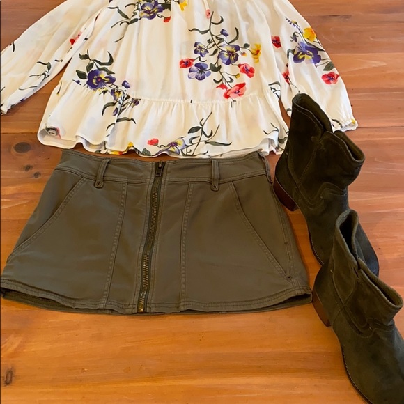 Free People khaki green mini skirt - Picture 5 of 6